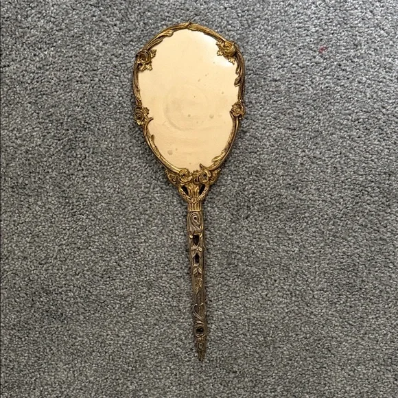 Vintage Brass Handheld Mirror - Picture 4 of 4